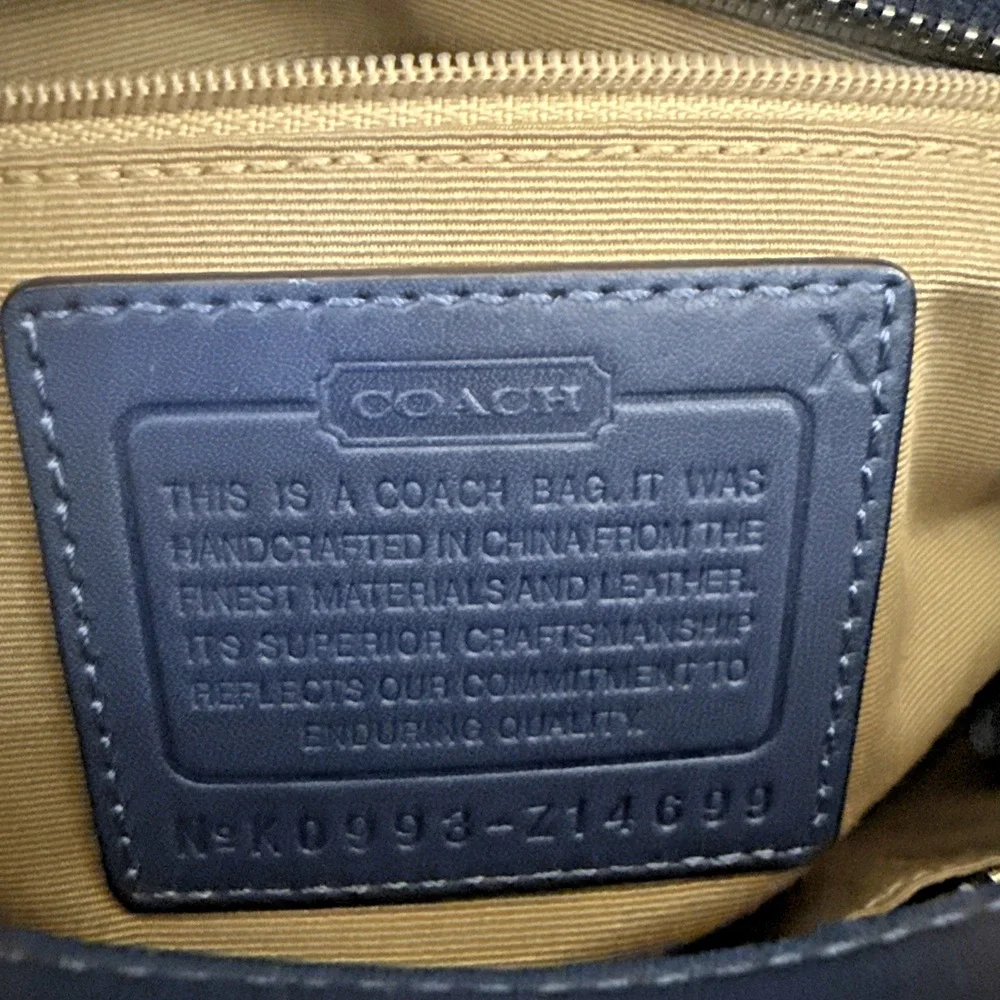 COACH LEGACY Gallery Lunch Tote East West Blue Leather Bag Purse K0993-Z14699